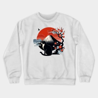 Kawaii Cat Anime Japanese Retro Funny Cat Crewneck Sweatshirt